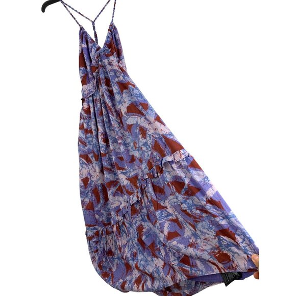 Anthropologie S Halter Dress Ruffle NWOT Lined RGG10693 Maxi $228 v-neck - Picture 2 of 11